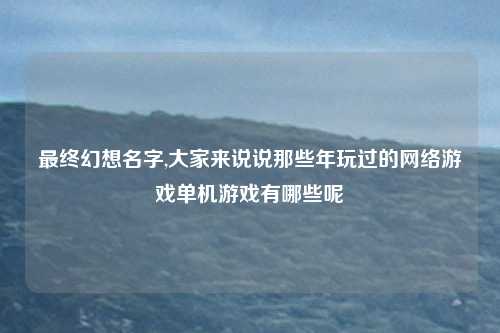 最终幻想名字,大家来说说那些年玩过的网络游戏单机游戏有哪些呢