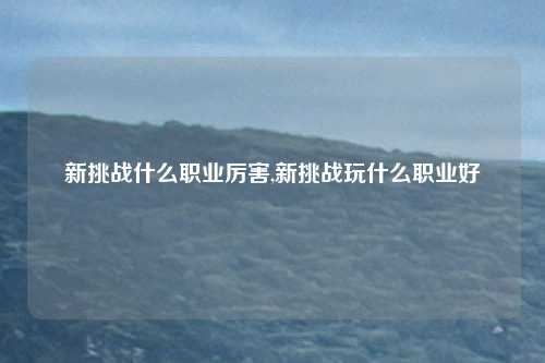 新挑战什么职业厉害,新挑战玩什么职业好
