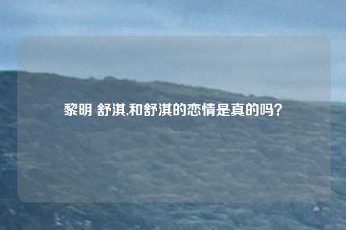 黎明 舒淇,和舒淇的恋情是真的吗？