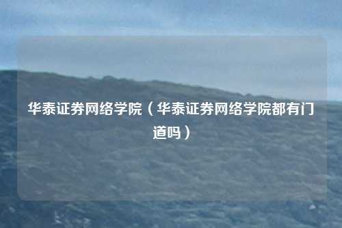 华泰证券网络学院（华泰证券网络学院都有门道吗）