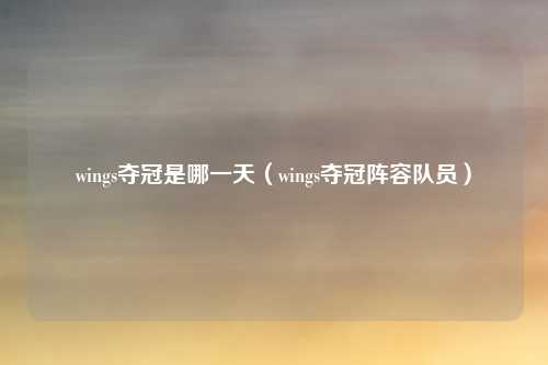 wings夺冠是哪一天（wings夺冠阵容队员）