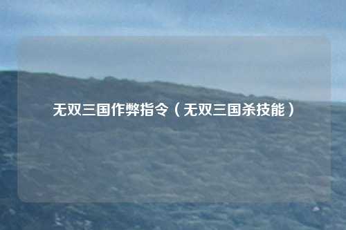 无双三国作弊指令（无双三国杀技能）