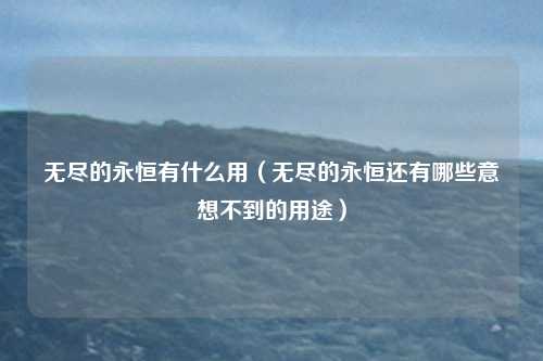 无尽的永恒有什么用（无尽的永恒还有哪些意想不到的用途）