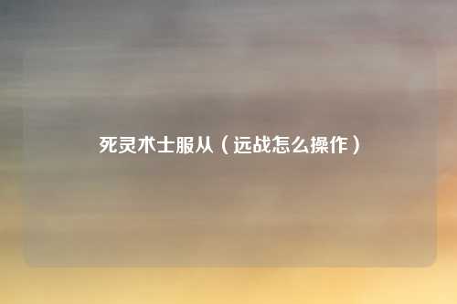 死灵术士服从（远战怎么操作）