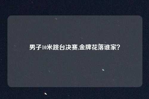 男子10米跳台决赛,金牌花落谁家？