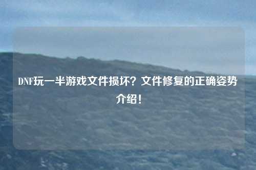 DNF玩一半游戏文件损坏？文件修复的正确姿势介绍！