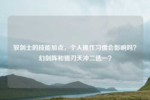 驭剑士的技能加点，个人操作习惯会影响吗？幻剑阵和猎刃天冲二选一？