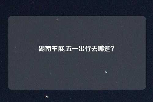 湖南车展,五一出行去哪逛？