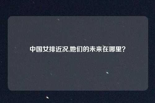 中国女排近况,她们的未来在哪里？