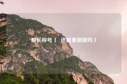 舰长称号（  还能重新做吗）