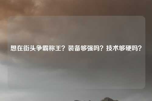 想在街头争霸称王？装备够强吗？技术够硬吗？