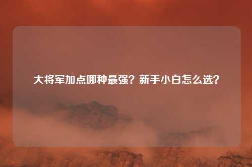 大将军加点哪种最强？新手小白怎么选？