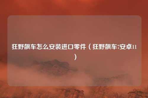 狂野飙车怎么安装进口零件（狂野飙车7安卓11）