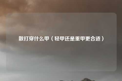 散打穿什么甲（轻甲还是重甲更合适）