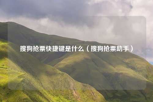 搜狗抢票快捷键是什么（搜狗抢票助手）