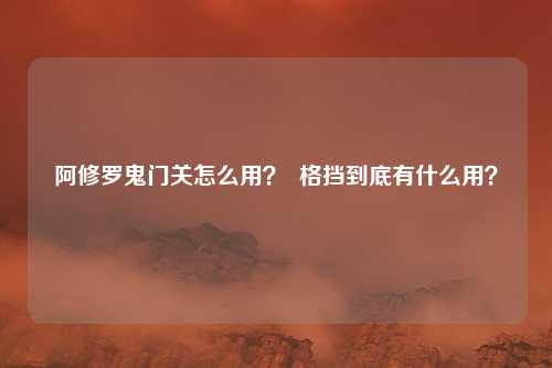 阿修罗鬼门关怎么用？  格挡到底有什么用？