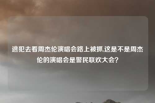 逃犯去看周杰伦演唱会路上被抓,这是不是周杰伦的演唱会是警民联欢大会？