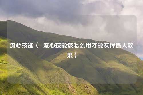 流心技能（  流心技能该怎么用才能发挥最大效果）