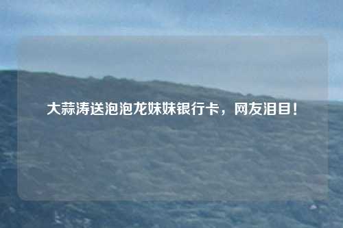大蒜涛送泡泡龙妹妹银行卡，网友泪目！
