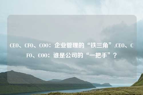CEO、CFO、COO：企业管理的“铁三角”,CEO、CFO、COO：谁是公司的“一把手”？