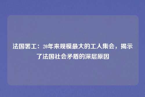 法国罢工：20年来规模最大的工人集会，揭示了法国社会矛盾的深层原因