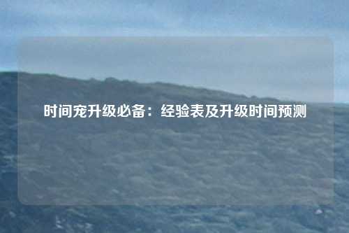 时间宠升级必备：经验表及升级时间预测