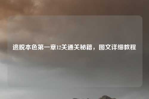 逃脱本色第一章12关通关秘籍，图文详细教程