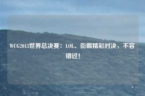 WCG2013世界总决赛：LOL、街霸精彩对决，不容错过！