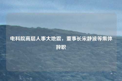 电科院高层人事大地震，董事长宋静波等集体辞职