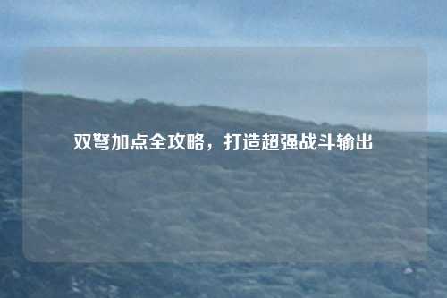 双弩加点全攻略，打造超强战斗输出