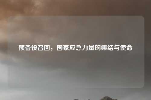 预备役召回，国家应急力量的集结与使命