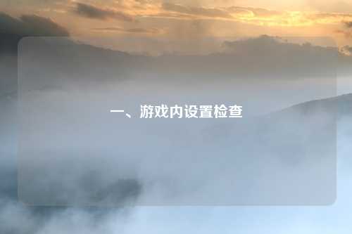 一、游戏内设置检查