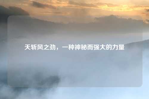 天斩风之劲，一种神秘而强大的力量