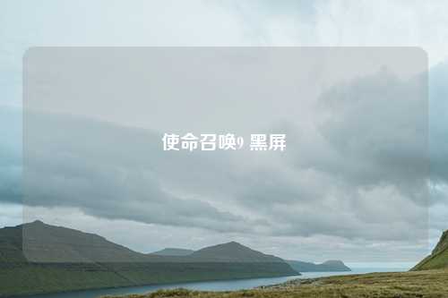 使命召唤9 黑屏