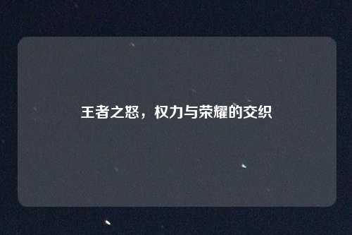 王者之怒，权力与荣耀的交织