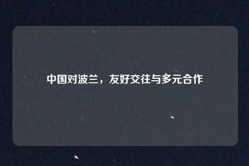中国对波兰，友好交往与多元合作