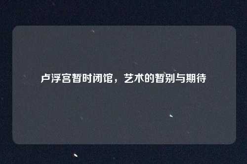 卢浮宫暂时闭馆，艺术的暂别与期待
