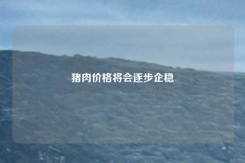 猪肉价格将会逐步企稳