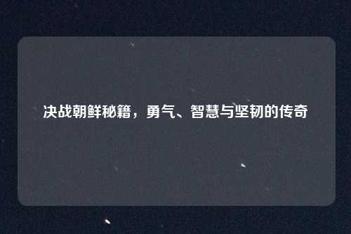 决战朝鲜秘籍，勇气、智慧与坚韧的传奇