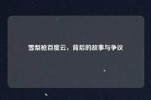 雪梨枪百度云，背后的故事与争议