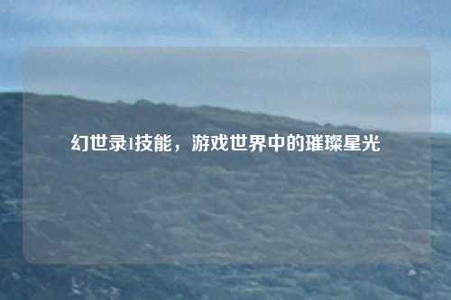 幻世录1技能，游戏世界中的璀璨星光