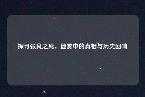 探寻张良之死，迷雾中的真相与历史回响