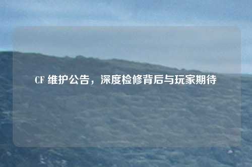 CF 维护公告，深度检修背后与玩家期待