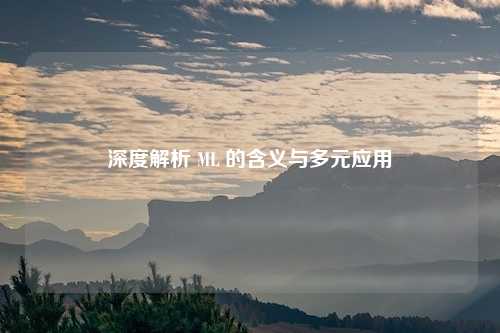 深度解析 ML 的含义与多元应用