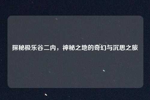 探秘极乐谷二内，神秘之地的奇幻与沉思之旅