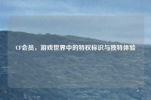 CF会员，游戏世界中的特权标识与独特体验