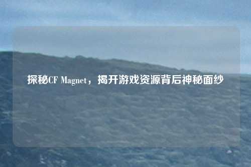 探秘CF Magnet,揭开游戏资源背后神秘面纱 探秘CF Magnet,揭开游戏资源背后神秘面纱