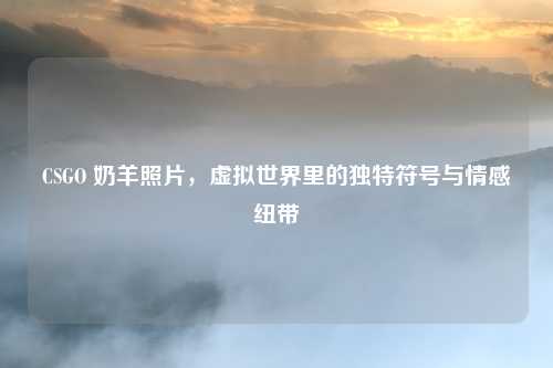 CSGO 奶羊照片,虚拟世界里的独特符号与情感纽带 CSGO 奶羊照片,虚拟世界里的独特符号与情感纽带