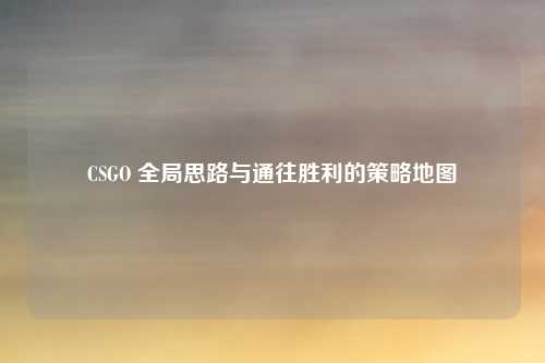 CSGO 全局思路与通往胜利的策略地图 CSGO 全局思路与通往胜利的策略地图