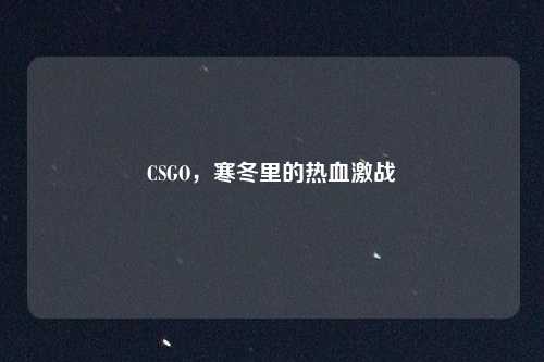 CSGO,寒冬里的热血激战 CSGO,寒冬里的热血激战